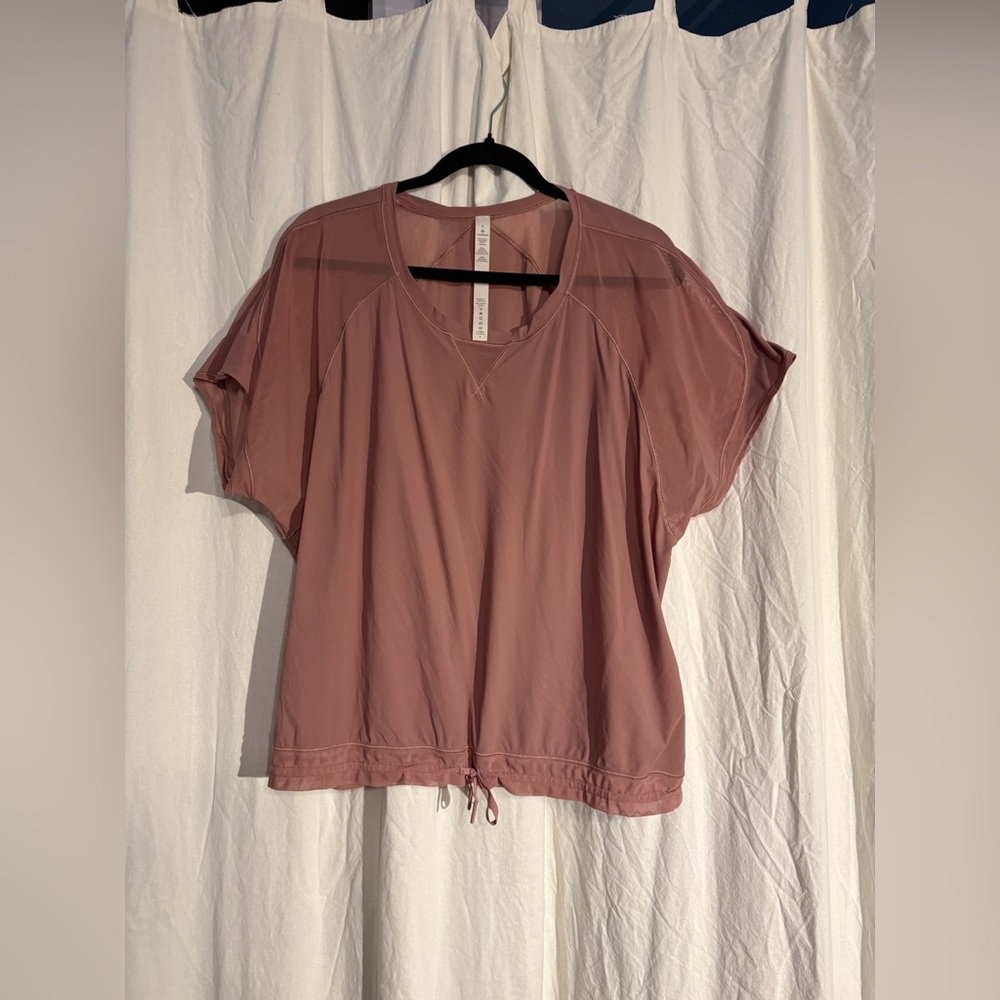 lululemon athletica Dusty Rose Short Sleeve Drawcord Tee